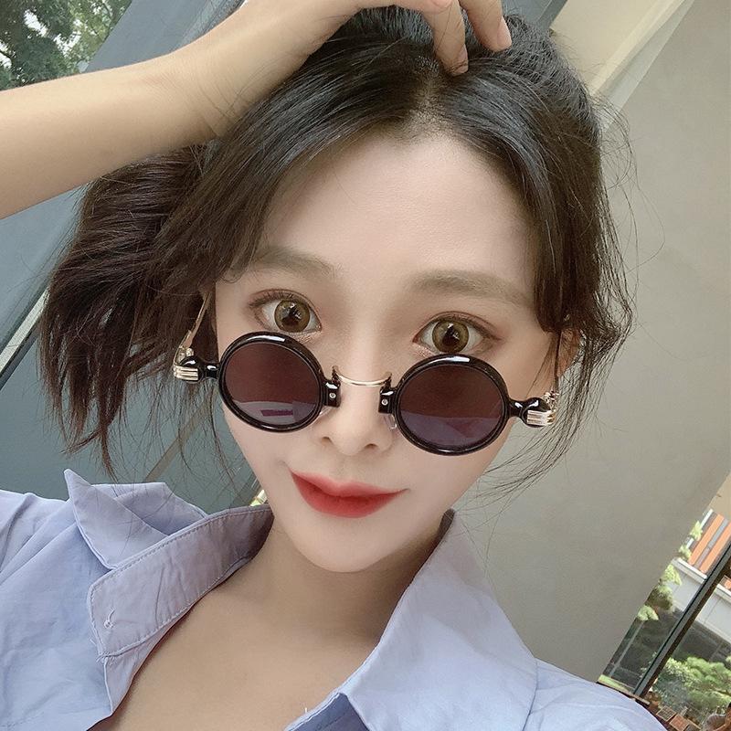 Винтажные солнцезащитные очки в стиле стимпанк в маленькой оправе для мужчин, круглые солнцезащитные очки в стиле хип-хоп для женщин 3175