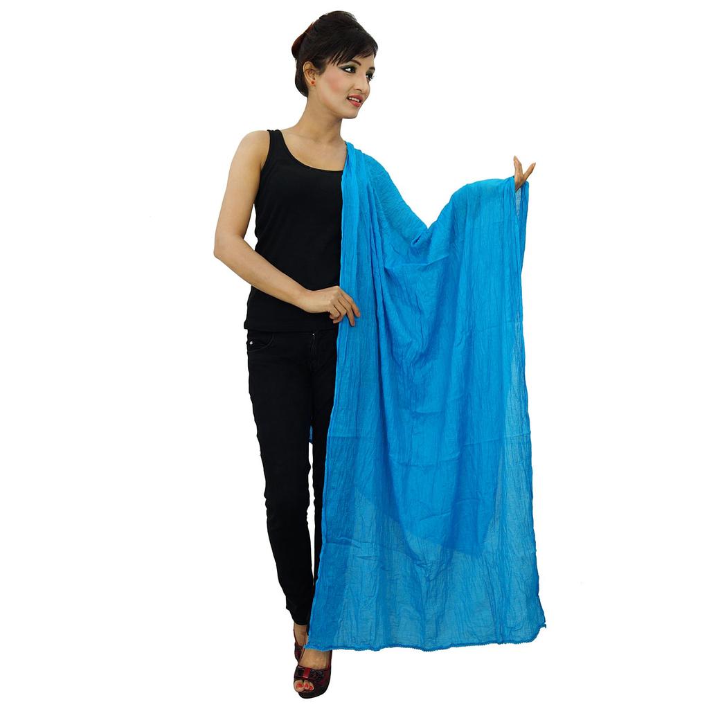 Long Cotton Voile Dupatta Stole Women Neck Wrap Indian Scarves Chunni
