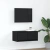 VidaXL TV Cabinet Black Oak 60x31x25.5 Cm Engineered Wood, TV Stand, Hi-fi Cabinet, Entertainment Center, TV Sideboard, 861492