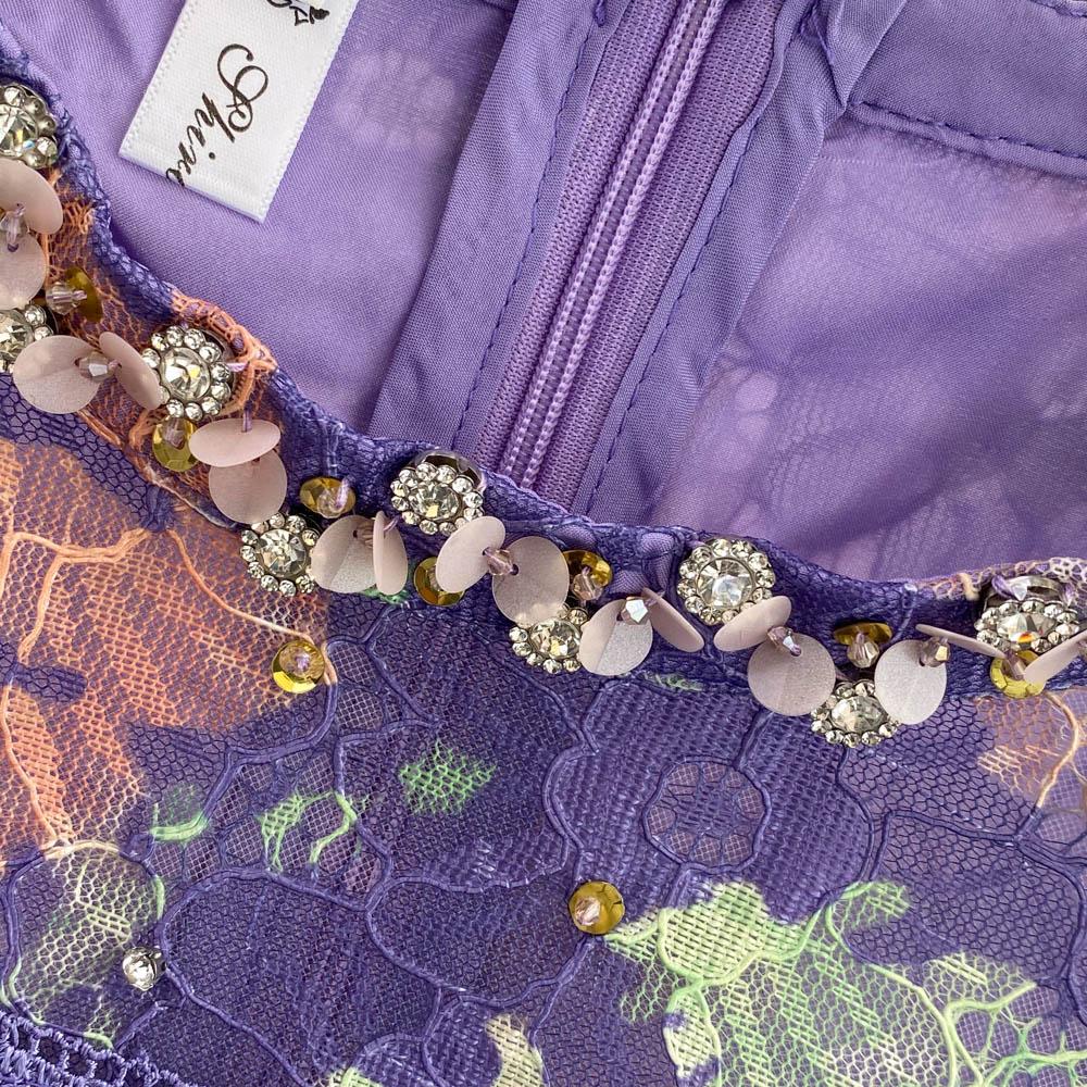 RUGOD Высококачественное темпераментное сетчатое платье с принтом из бисера и вышивкой в ​​форме буквы А, элегантное длинное летнее платье