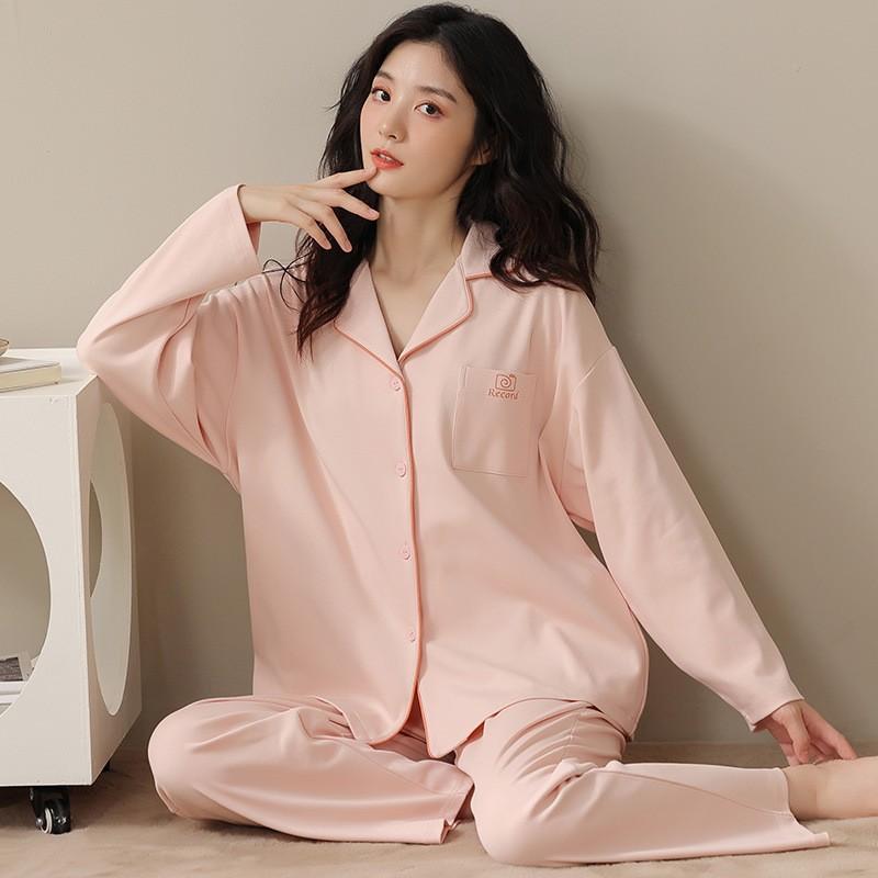 Women's Cardigan Long-sleeved Long Pants Cotton Pajamas Homewear   New Women's Cute Cartoon Comfortable Suit Can Be Worn Outside