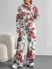 European And American Autumn And Winter Casual Long-Sleeved Suit Women'S Hooded Sweater Trousers Two-Piece Set Retro Elements