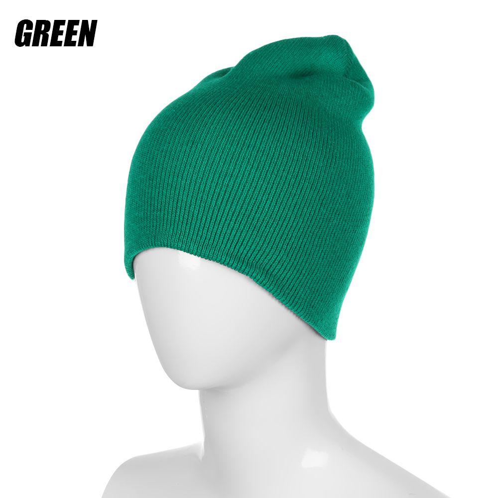 Осень-зима унисекс конфетного цвета повседневная хип-хоп шапка шапка вязаная шапка тюбетейка мягкая