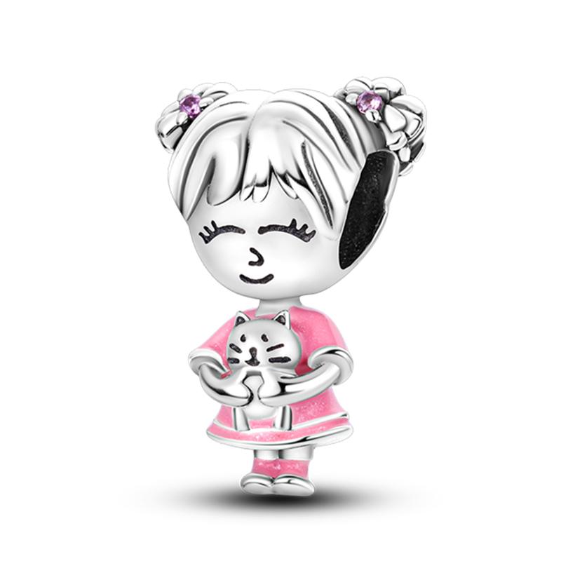 925 Silver Charms Travel Sunflower Lucky Fit Originales Diy Bracelet Making For Dangle Pendant DIY