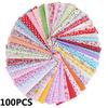 100Pcs 10X10Cm Diy Square Floral Cotton Fabric Patchwork Cloth Crafts Sewing Kit Diy Apparel Sewing Fabric