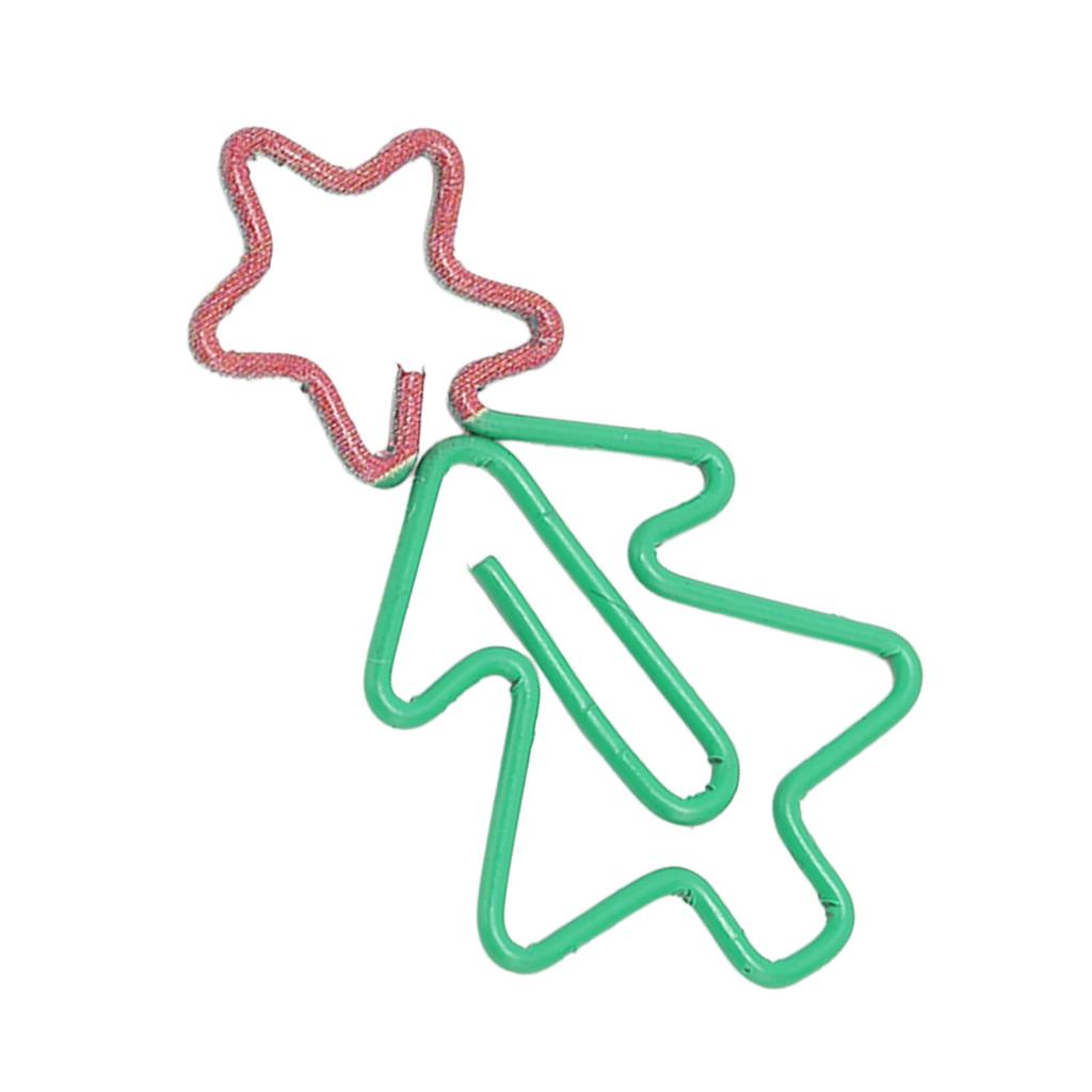 100 шт. фигурных скрепок в виде рождественской елки с гальваническим покрытием, многоцелевые милые скрепки для дома