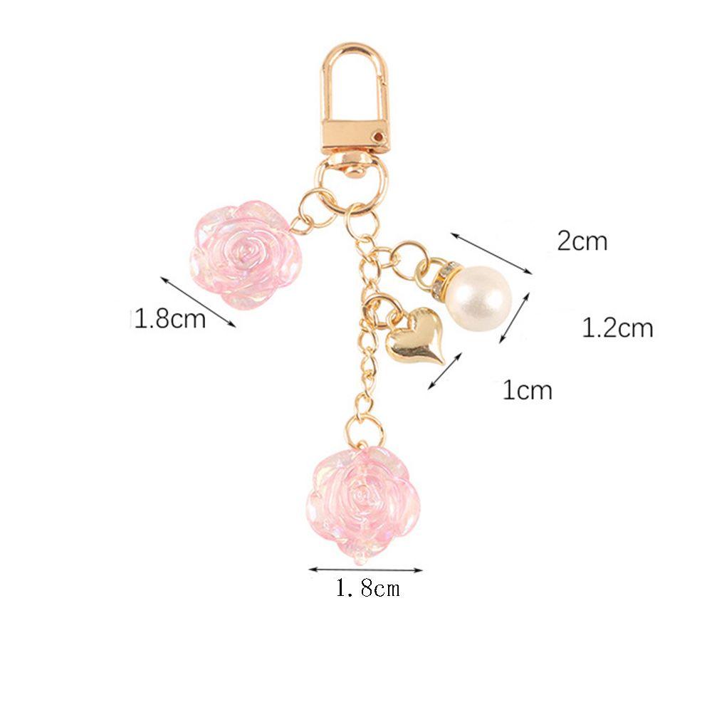Pearls Pendant Bag Pendant Women Key Chain Korean Style Pendant Rose Car Key Ring Ornaments