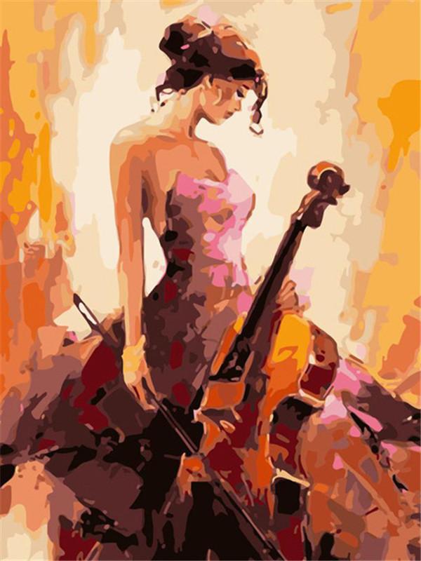 5d Алмазная картина Красота Скрипка Вышивка крестиком Полный Круглый Алмазная вышивка Портрет Горный хрусталь Комплект Домашний Декор