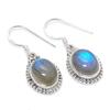 Natural Labradorite Gemstone 925 Solid Sterling Silver Gift Earring 1.25" b3K43