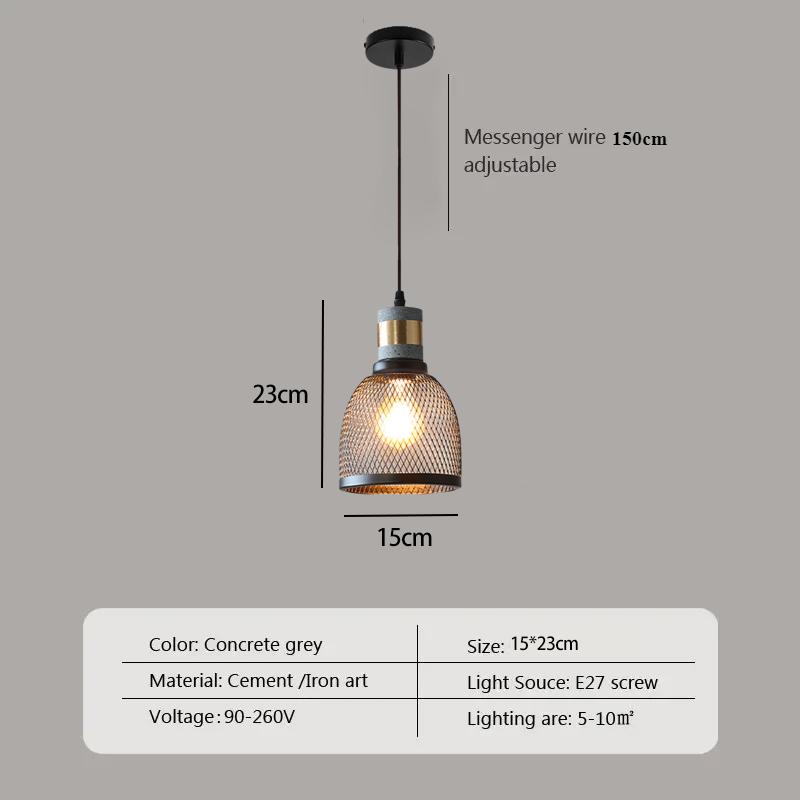 Ретро светодиодный подвесной светильник креативные подвесные светильники из цемента для гостиной столовой бара сундука магазина ресторана декоративных ламп