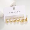6-Piece Geometric Copper Ear Cuff Set: Gold Retro Earrings for a Unique Look