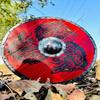 60.96 Cm Red Dragon Valhalla Viking Shield, Gift, Battle Ready Viking Shield, Norse Viking Round Shield, Viking Gift Him Her