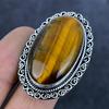 Natural Tiger Eye Gemstone 925 Sterling Silver Jewelry Ring Size 8.5 G1l08