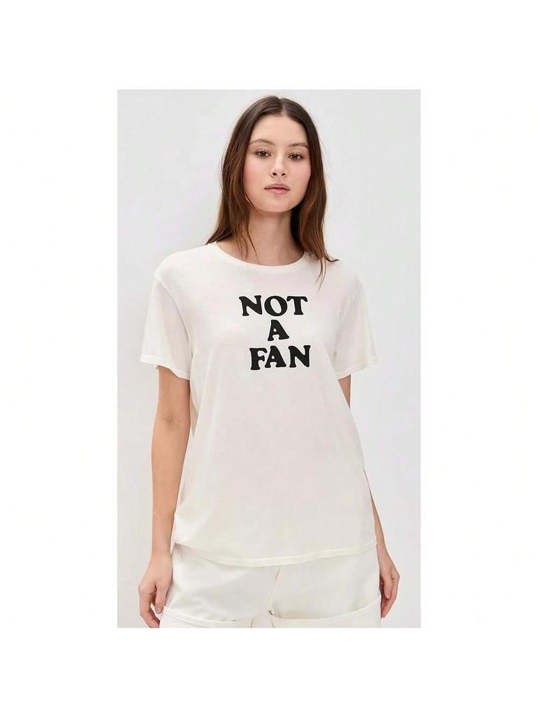2025 Fashion Styles Not A Pan Letter Print T-Shirt Girl Summer Vintage Cotton Short Sleeve Graphic Cute unisex's Casual Loose Top