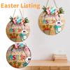 Happy Easter Wooden Bunny Sign, Spring Hanging Door Decor For Home Decoration