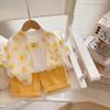 Летняя хлопковая рубашка с лацканами Little Sun для детей - топ с короткими рукавами для малышей