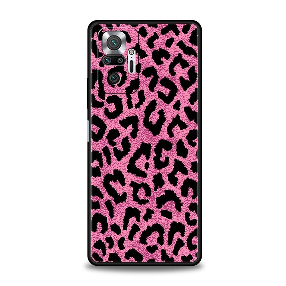 Чехол для телефона с принтом леопарда и гепарда для Xiaomi Redmi Note 14 13 5G 10 11 12 Pro Plus 4G 14C 13C 12C 10C Черный чехол