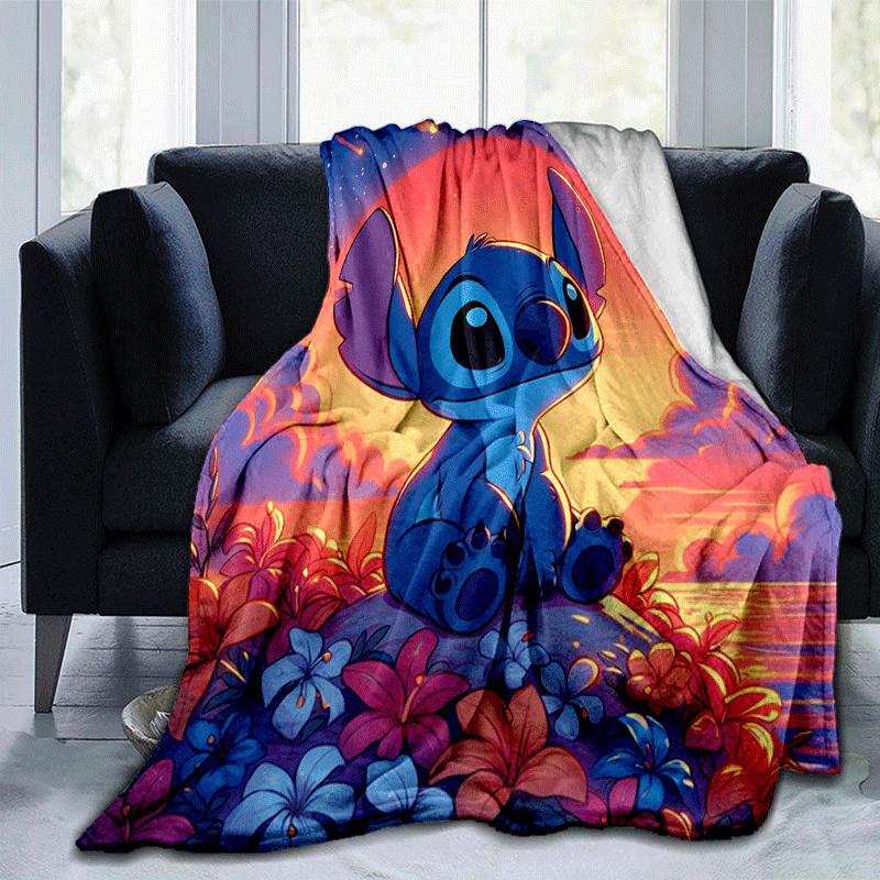 1pc Stitch Printing Blanket - Soft, All-Season Throw for Living Room, Bedroom,Travel