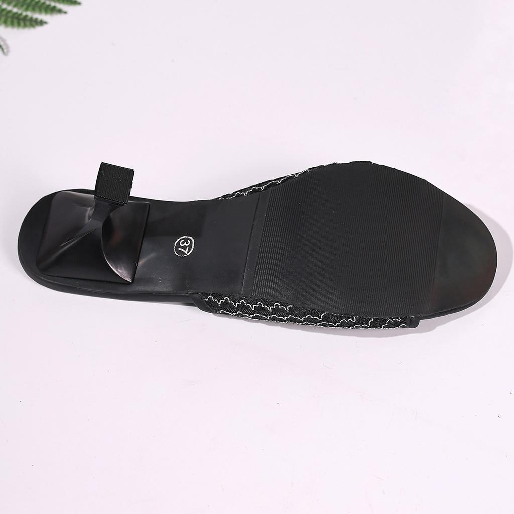 2025 new white slippers female sexy fine heel mesh hollowed sandals gauze heelless sandals summer high heels