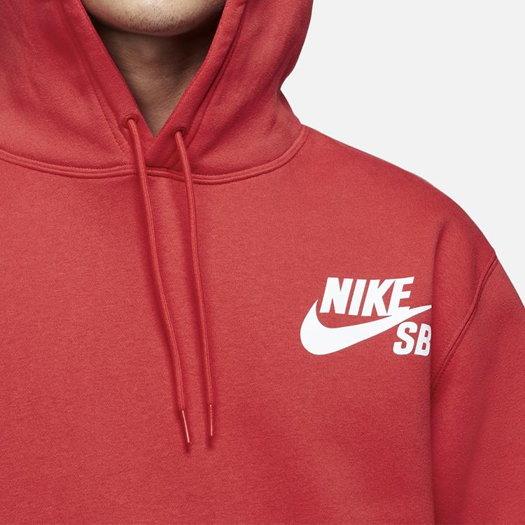 Nike Sb Icon Skateboard Hoodie, пуловер с длинными рукавами и логотипом, мужские топы, университетский красный CW7065-657