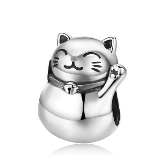 Silver Animal Cat Panda Rabbit Rabbit Lion Owl Unicorn Horse Jewelry Pendant Bracelet DIY Fit Original Bracelet