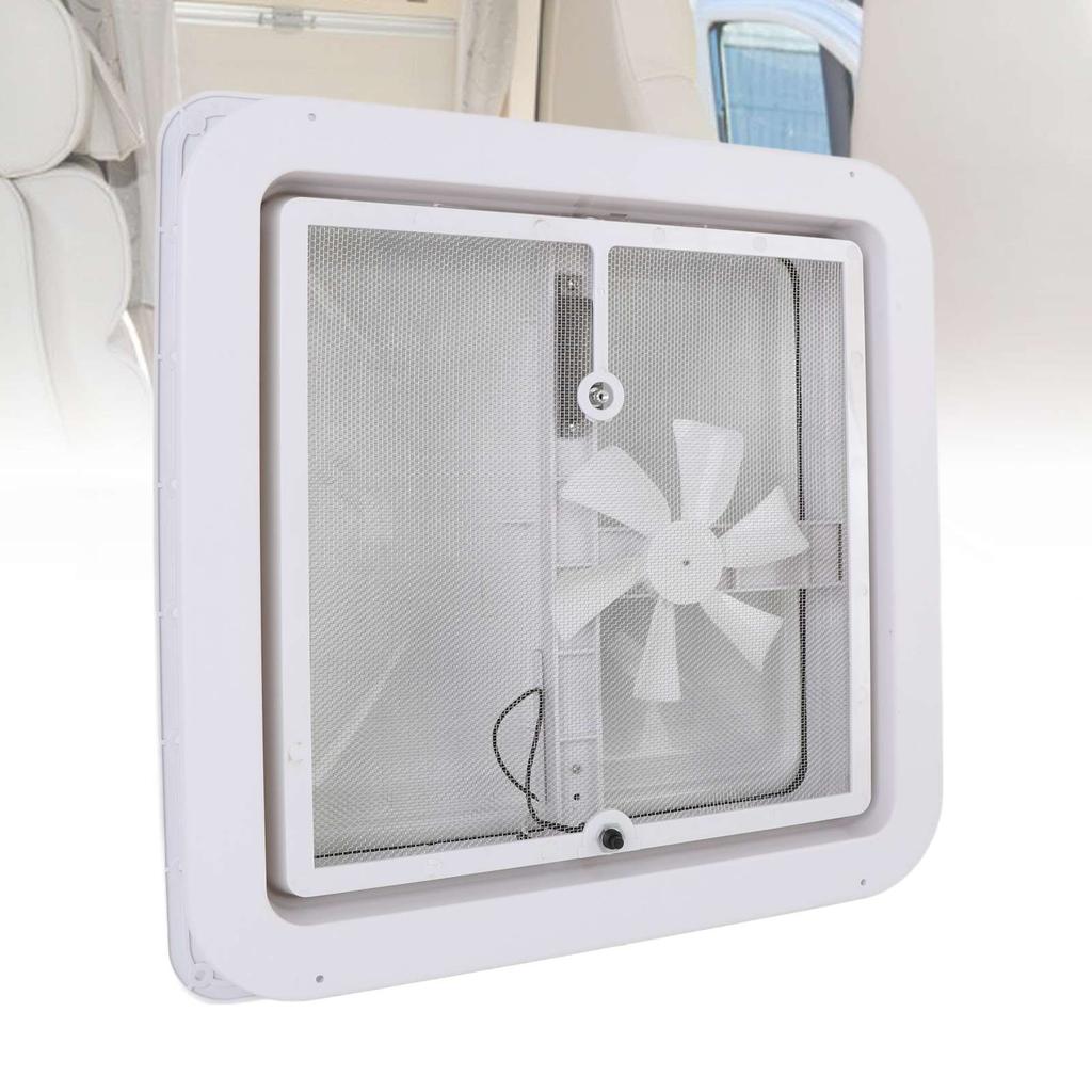 14 Inches RV Roof Vent Fan with Remote Control DC12V Reversible Motor 6 Inch Blade Bathroom Vent Fan for Trailers