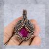 Ruby Gemstone Pure Copper Wire Wrap Handmade Jewelry Pendant