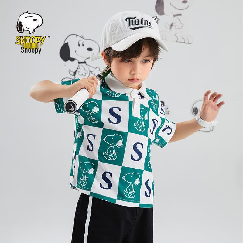 SNOOPY Детская повседневная рубашка-поло с коротким рукавом