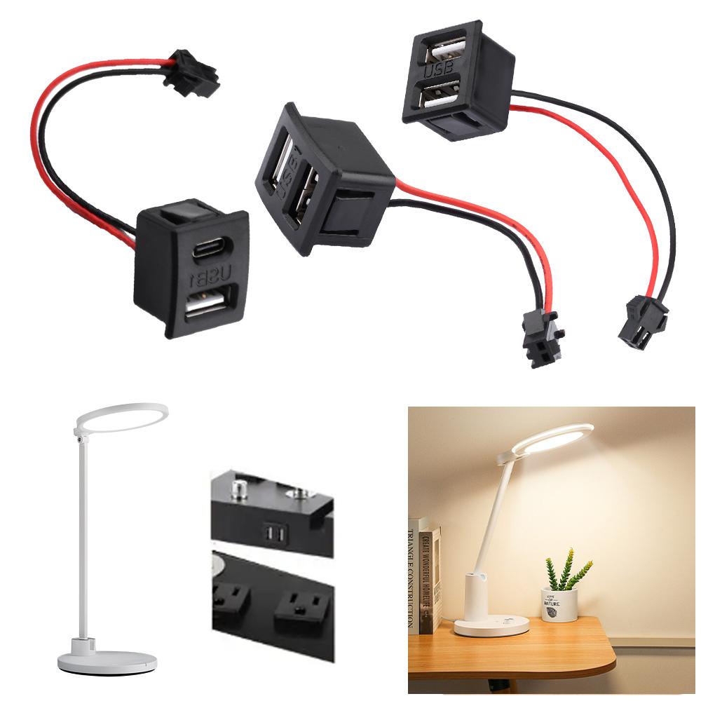 USB A & Type C Waterproof Female Connector, Direct Crimp Solder Terminal Durable 10000 Plug, for LED Light Phone Small Fan