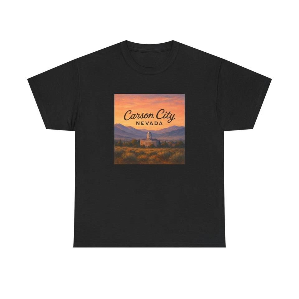 Unisex Adult T Shirt Carson City Nevada Sierra Sunset Art