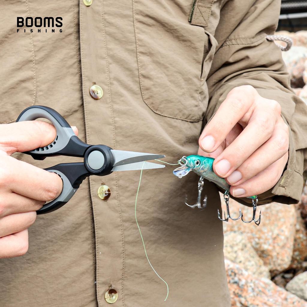 Booms Fishing S06 PE Line Cutter Fishing Portable Mini Scissors with Shitte Rope