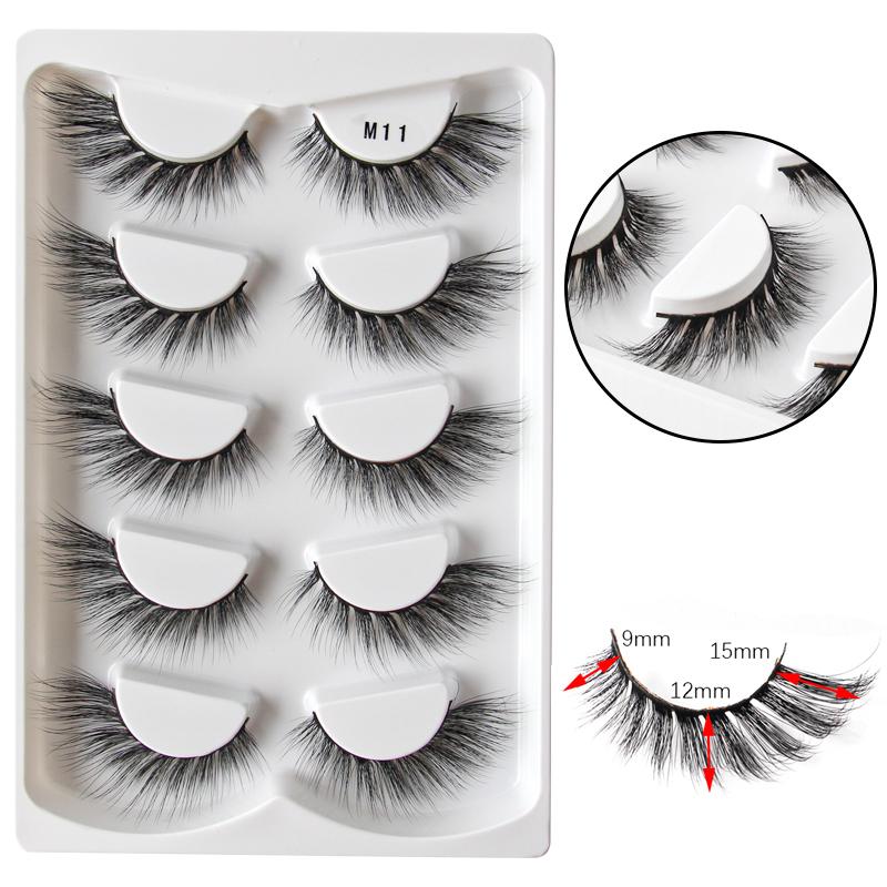 3D кошачьи ресницы 3/5 пар из искусственной норки, лисьи ресницы, крылатые пушистые накладные ресницы Maquiagem, натуральные длинные искусственные ресницы для макияжа