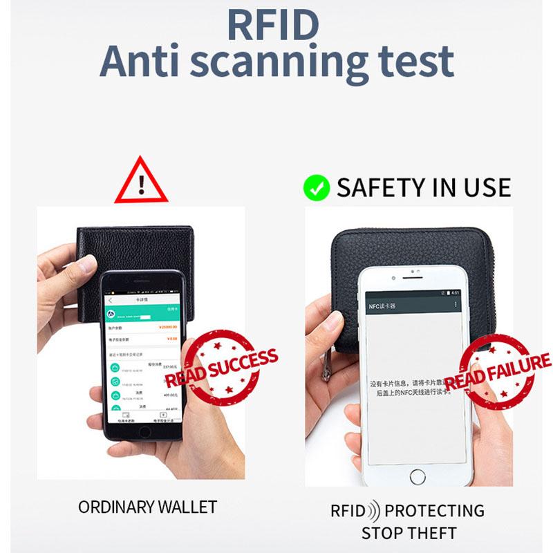 Card Holder RFID Coin Purse Zippered Card Holder Women's Accordion Card Holder Large Capacity Coin Bag Square Bag Wallet