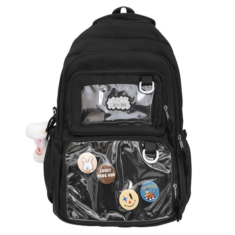 Рюкзак большой емкости, женский рюкзак в студенческом стиле, школьная сумка, однотонная сумка на плечо