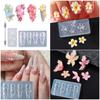 Pack of 3 Silicone Nails Embellishment Molds Flower Shape Small Accessories Crafting Mold for Beauty Enthusiasts Present
