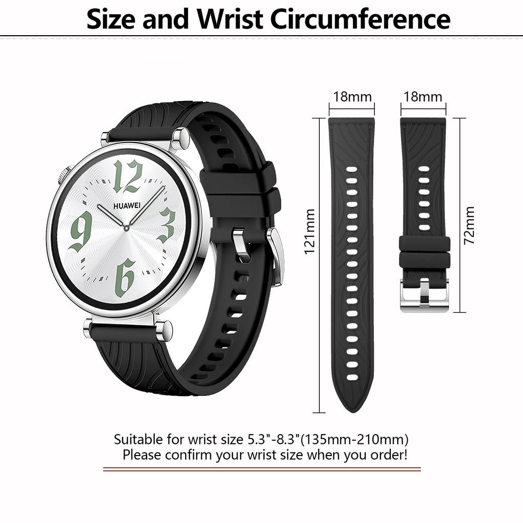 KALEBOL для Huawei Watch GT 4 41 мм / Garmin Venu 3S / Asus Zenwatch 3 WI503Q силиконовый ремешок для часов 18 мм