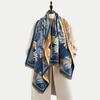 New Autumn and Winter Warm Wool Scarf Women's Fresh and Sweet Little Daisy Shawl Fringed Van Gogh Oil Painting Scarf