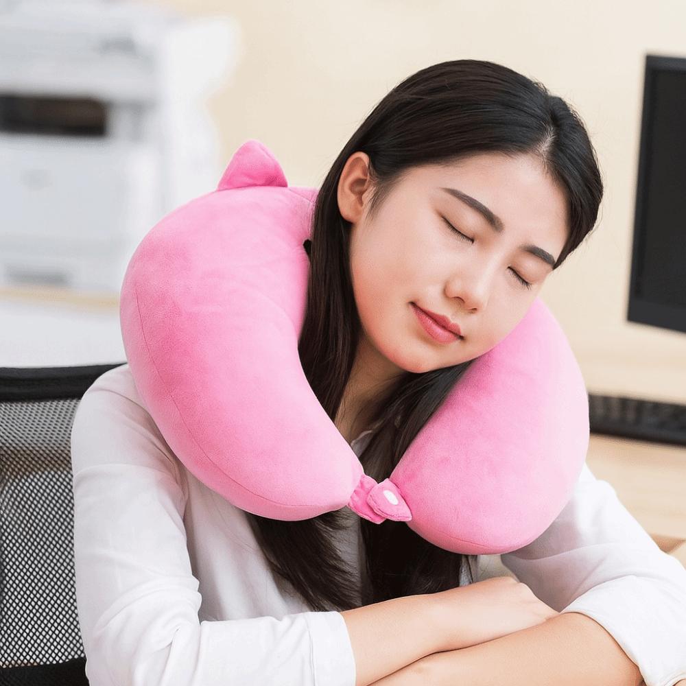 Soft Plush Travel Pillow Portable Neck Pillow Travel Package U-shaped Pillow Camping