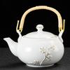 White Porcelain Painted Teapot Ceramic Lifting Beam Pot with Filter Screen Tea Maker Chinese Kungfu Tea Set Ceramic Kettle 660ml