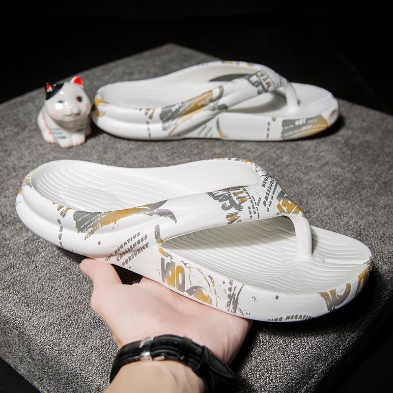 Men's slippers 2025 summer new fashion trend outer wear flip-flops one pedal shit feeling casual beach shoes