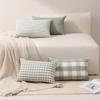 Полиэстер-хлопок Холст Повседневный Клетчатый Полосатый Серия Бобовый Зеленый Наволочка Гостиная Диван Сращивание Простая Наволочка