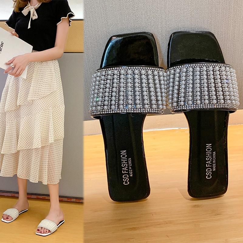 New Style Summer Beach Shoes for Women Trend Fashion Beads Chains Fashion Footwear Elegant Sexy Party Wedding Female Sandals