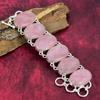 Ювелирные изделия из натурального розового кварца, ювелирные изделия из стерлингового серебра 925 пробы, ювелирные изделия из браслета ручной работы, регулируемые с помощью браслета-цепочки для любви