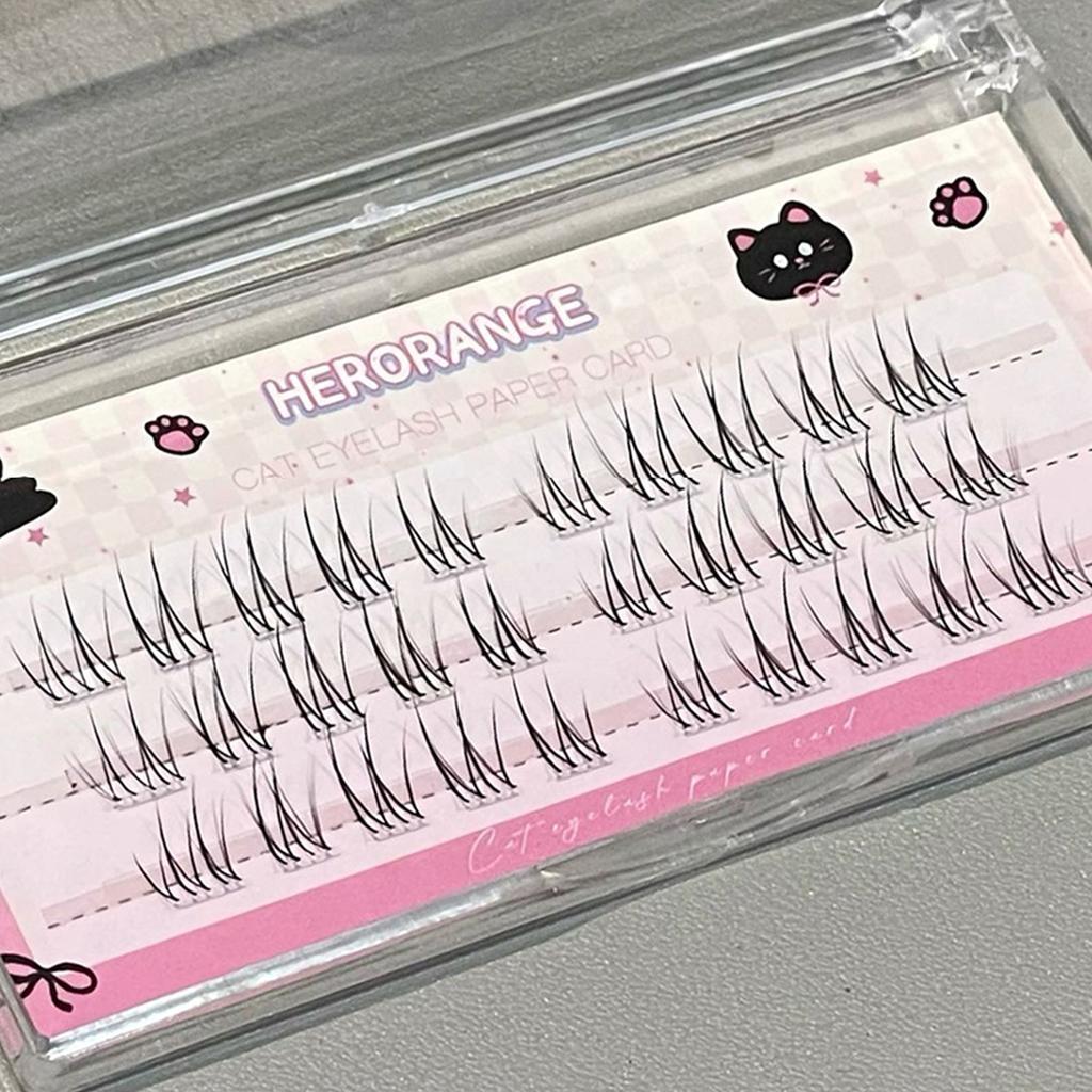 Черные долговечные накладные ресницы, отдельные ресницы-пучки, идеально подходят для девушек, натуральные пушистые ресницы для ежедневного макияжа