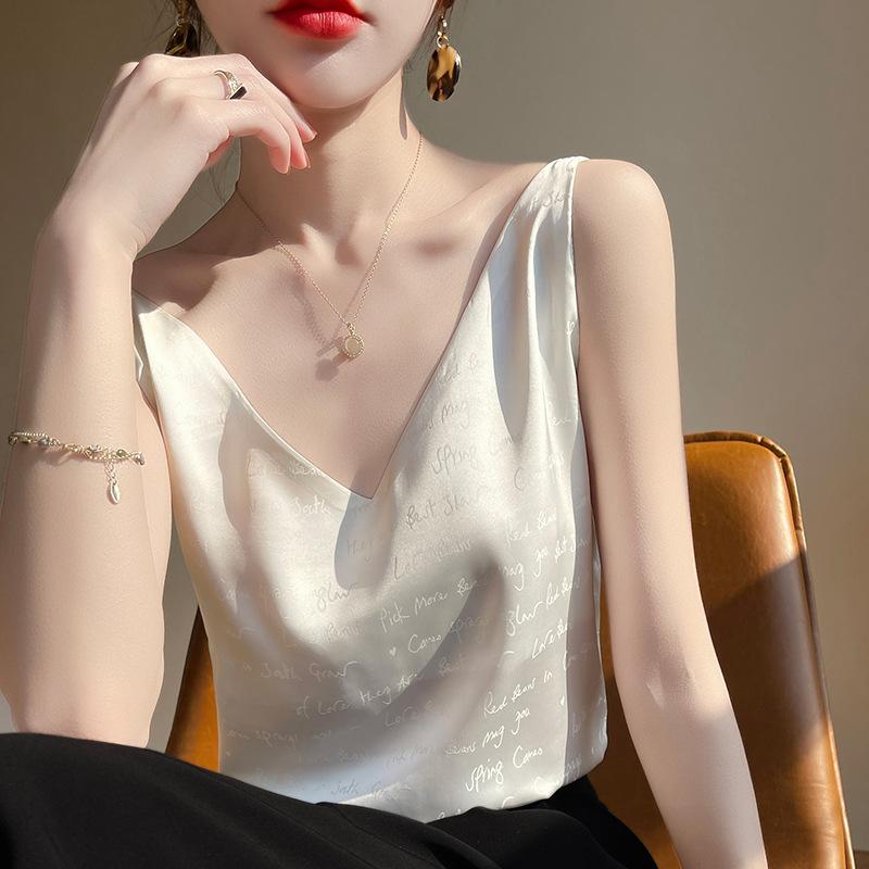 VEZFAA Женская мода повседневные однотонные принты лето весна без рукавов V-образный вырез блузки и рубашки