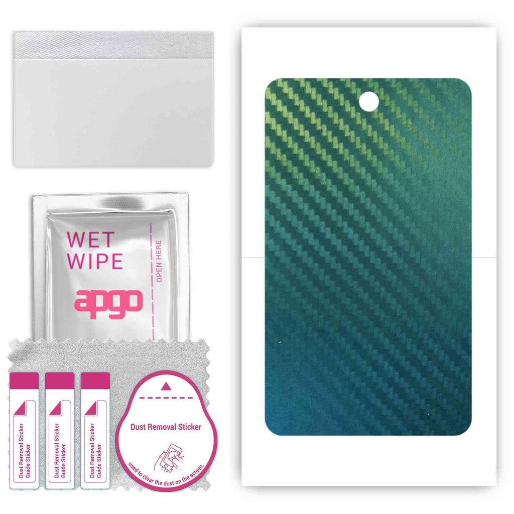 apgo Protective Skin Sticker for the back compatible with Alcatel 3T 8, Wrap Film, Foil, Vinyl - Pattern Carbon Chameleon CAKA1