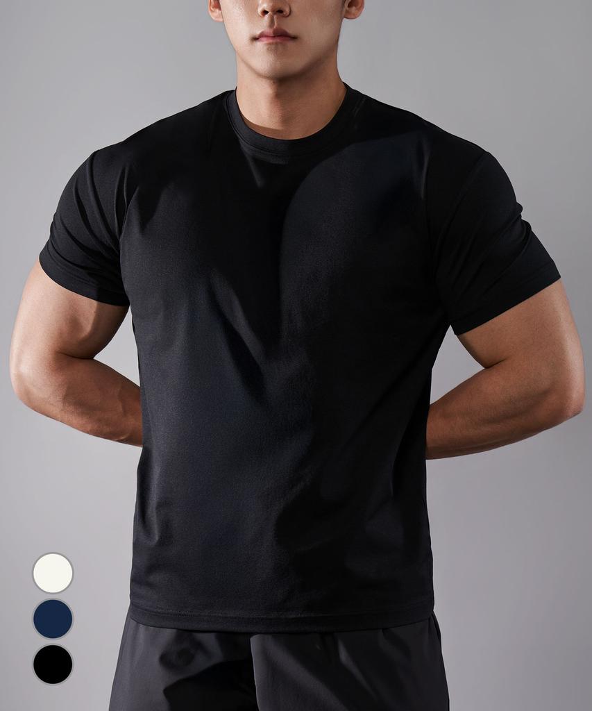 UNTAPPED STUDIO Cool Air Muscle Fit Short Sleeve Plain T-Shirt 3 Colors