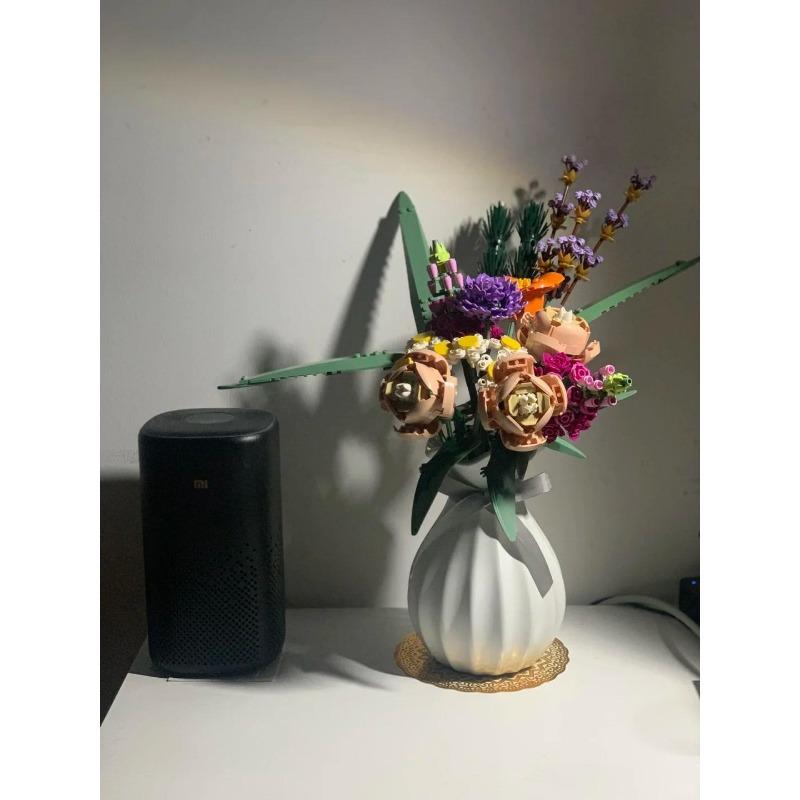 Романтический букет роз, строительные блоки 10280, креативный домашний стол, украшение для растений, сборные кирпичи, игрушки, подарки для девочек, леди