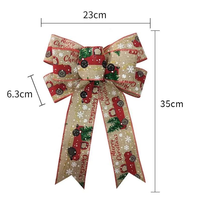 Christmas Hanging Decoration Bow Christmas Tree DIY Ornaments Home Garden Bows Gift Christmas Wedding Party Decoration Supplies