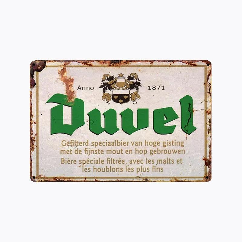 [ Mike86 ] Duvel Бельгия ПИВО Металлическая жестяная табличка Настенная табличка Ретро Винный постер Живопись Паб Декорация LTA-2032 20*30 СМ